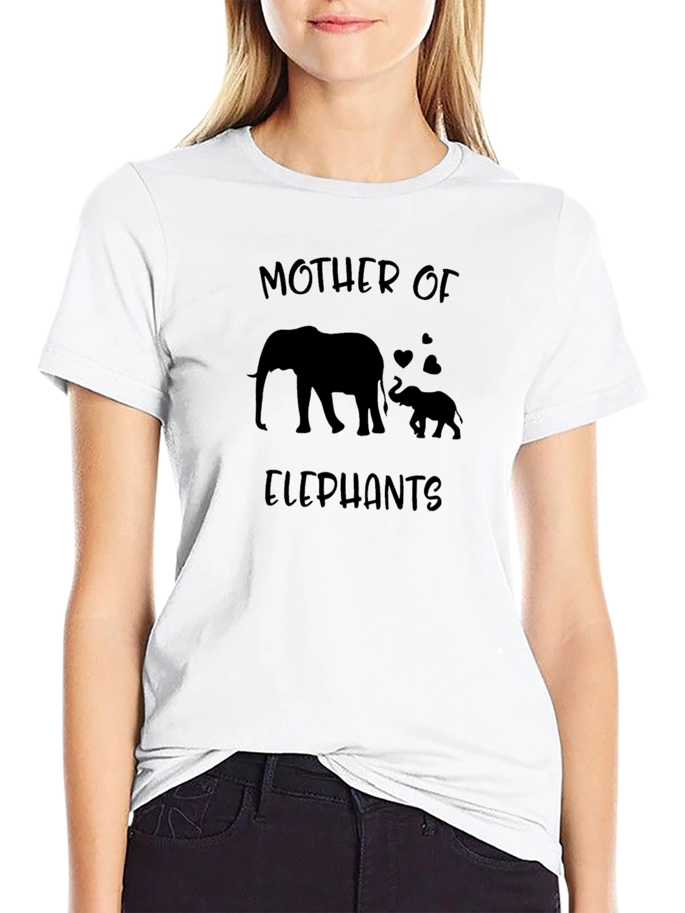 Mother of Elephants Graphic Tee - Black Cotton Shirt