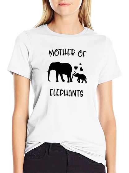 Mother of Elephants Graphic Tee - Black Cotton Shirt