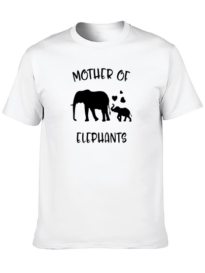 Mother of Elephants Graphic Tee - Black Cotton Shirt