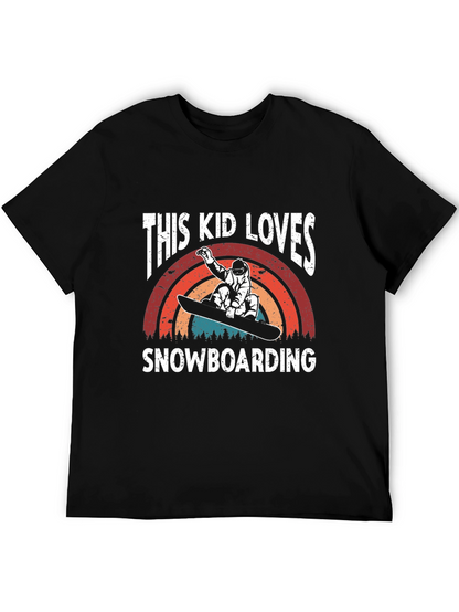 This Kid Loves Snowboarding T-Shirt - Black