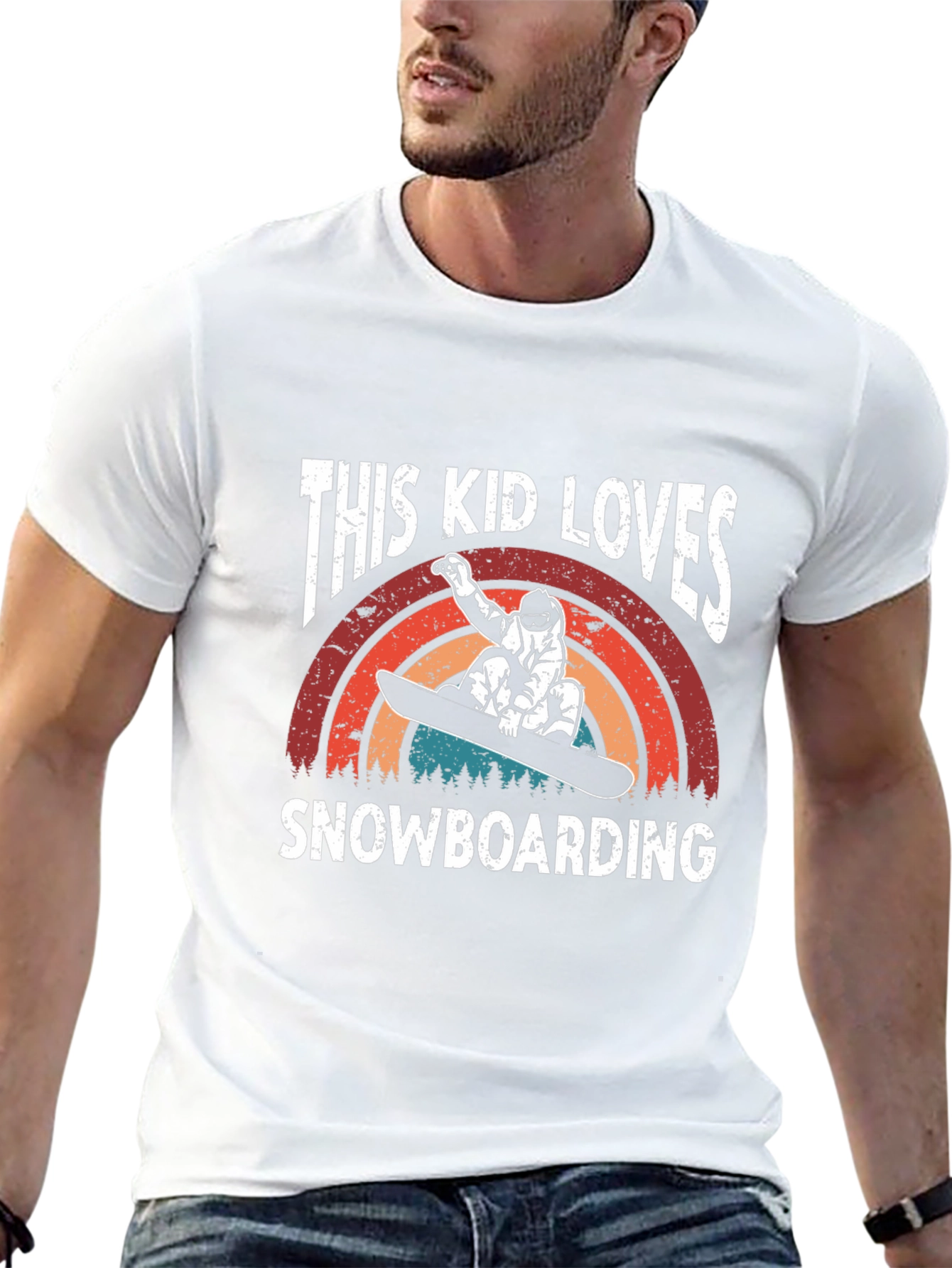 This Kid Loves Snowboarding T-Shirt - Black