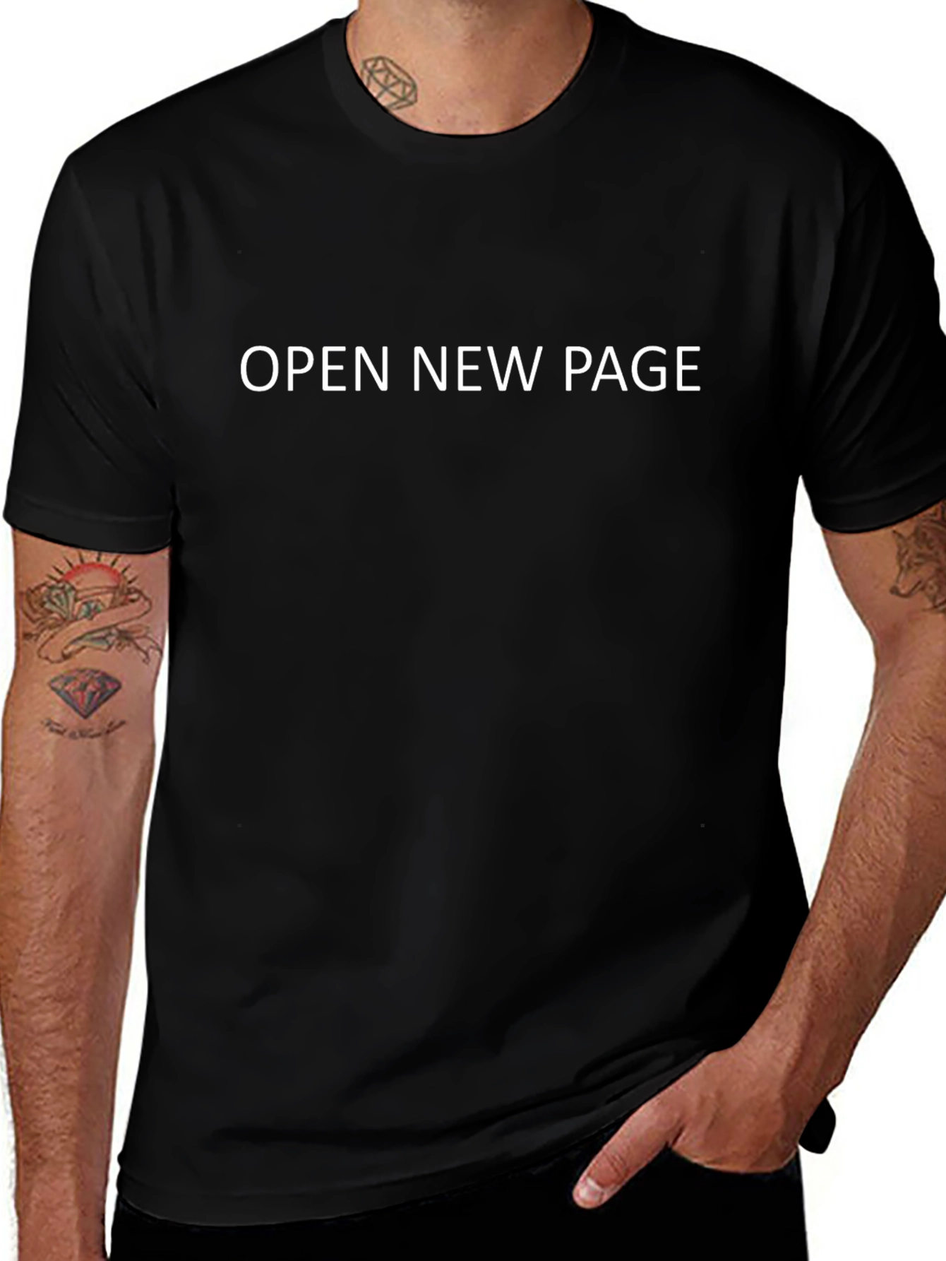 Open New Page Black Graphic Tee