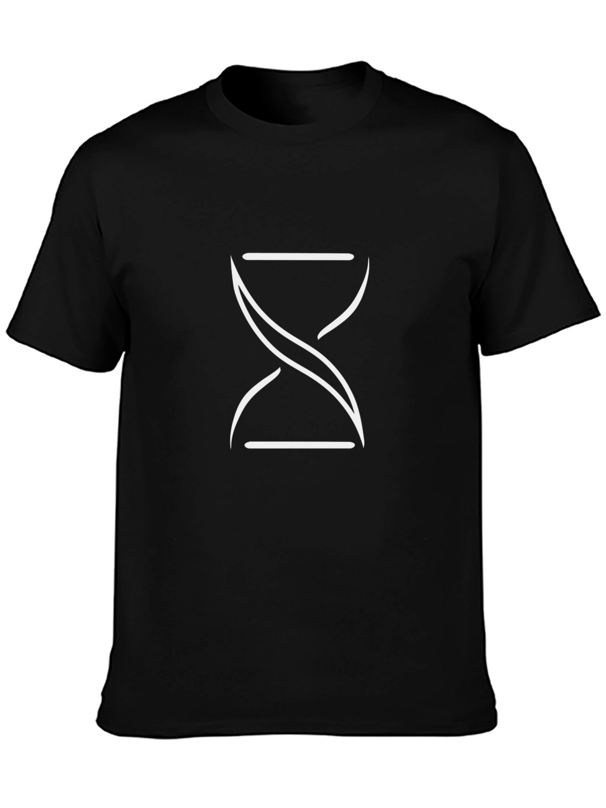 Stylish Hourglass Graphic Tee - Black Cotton Comfort