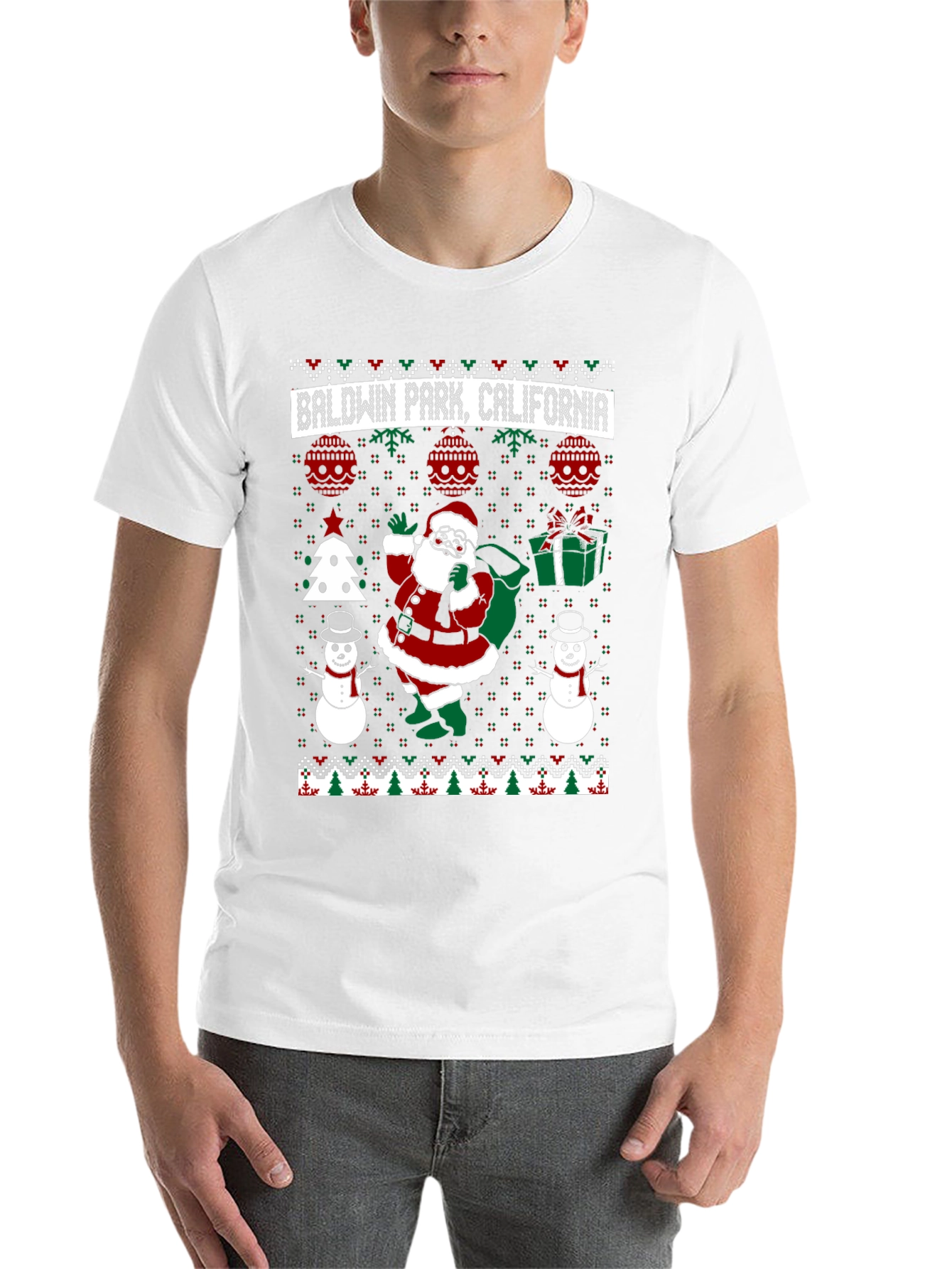 Baldwin Park California Ugly Christmas T-Shirt