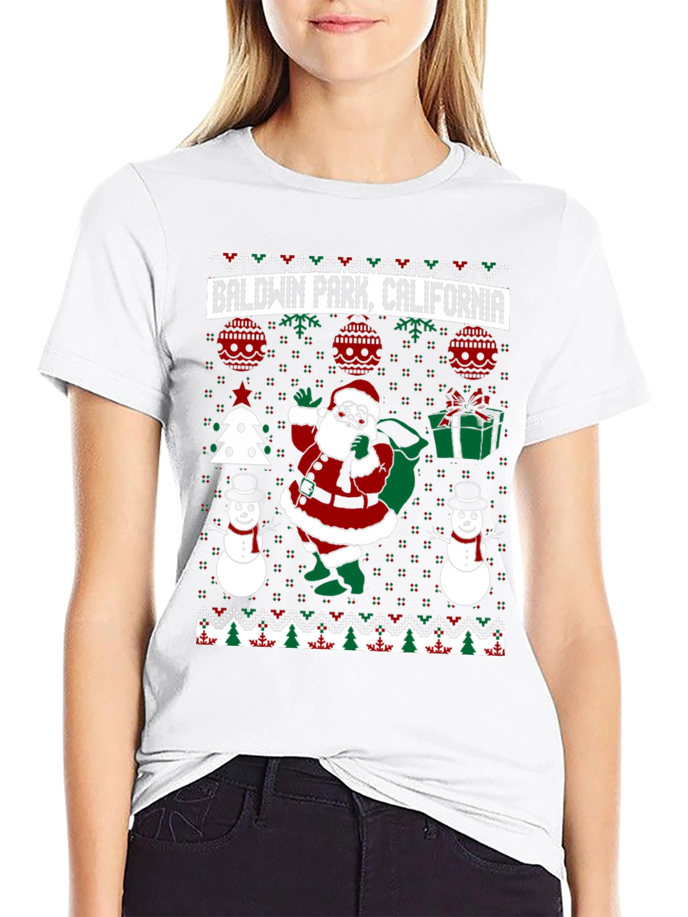Baldwin Park California Ugly Christmas T-Shirt