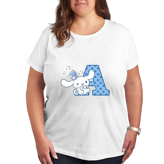 Adorable Cinnamoroll Letter A Design Plus?Size Women T?Shirt