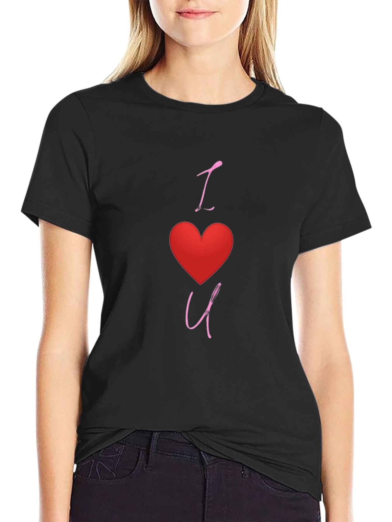I Heart You Black Graphic Tee