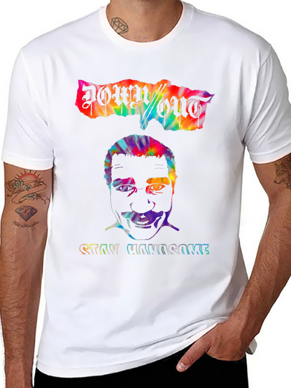 Down/Out Stay Handsome Graphic Tee - Mens Black T-Shirt