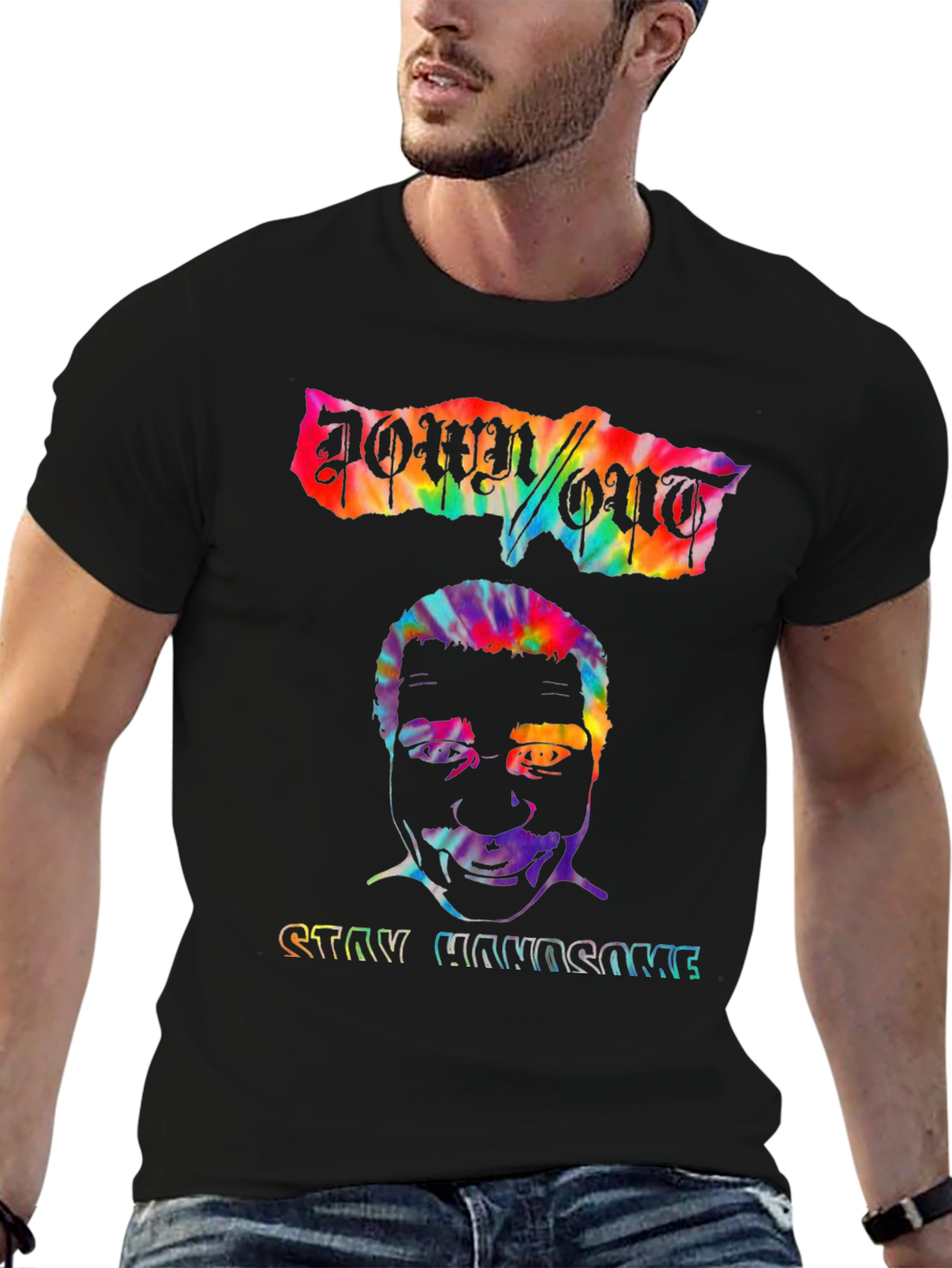 Down/Out Stay Handsome Graphic Tee - Mens Black T-Shirt