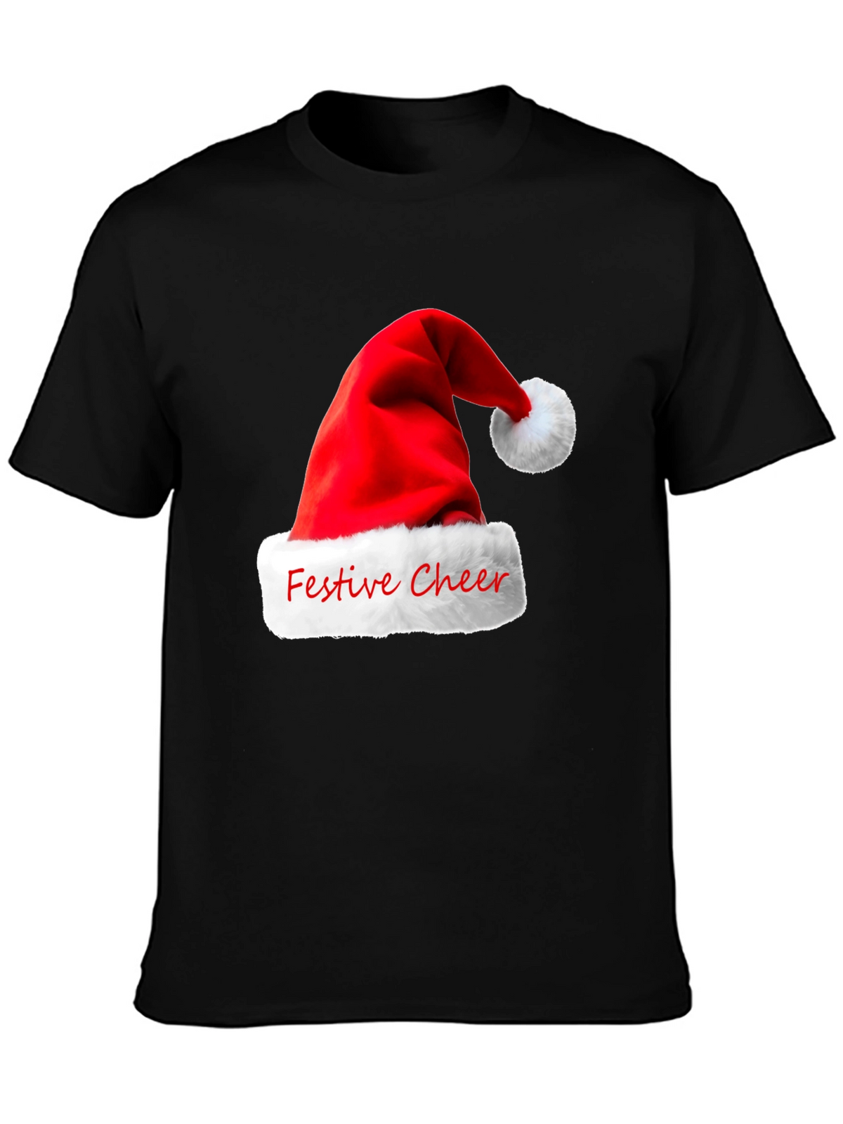 Festive Cheer Santa Hat Graphic T-Shirt