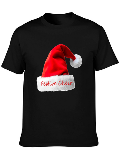 Festive Cheer Santa Hat Graphic T-Shirt
