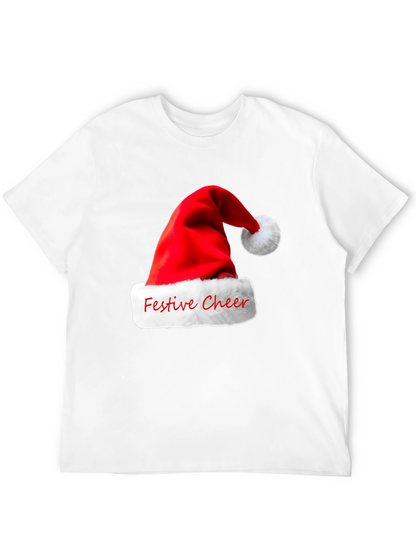 Festive Cheer Santa Hat Graphic T-Shirt