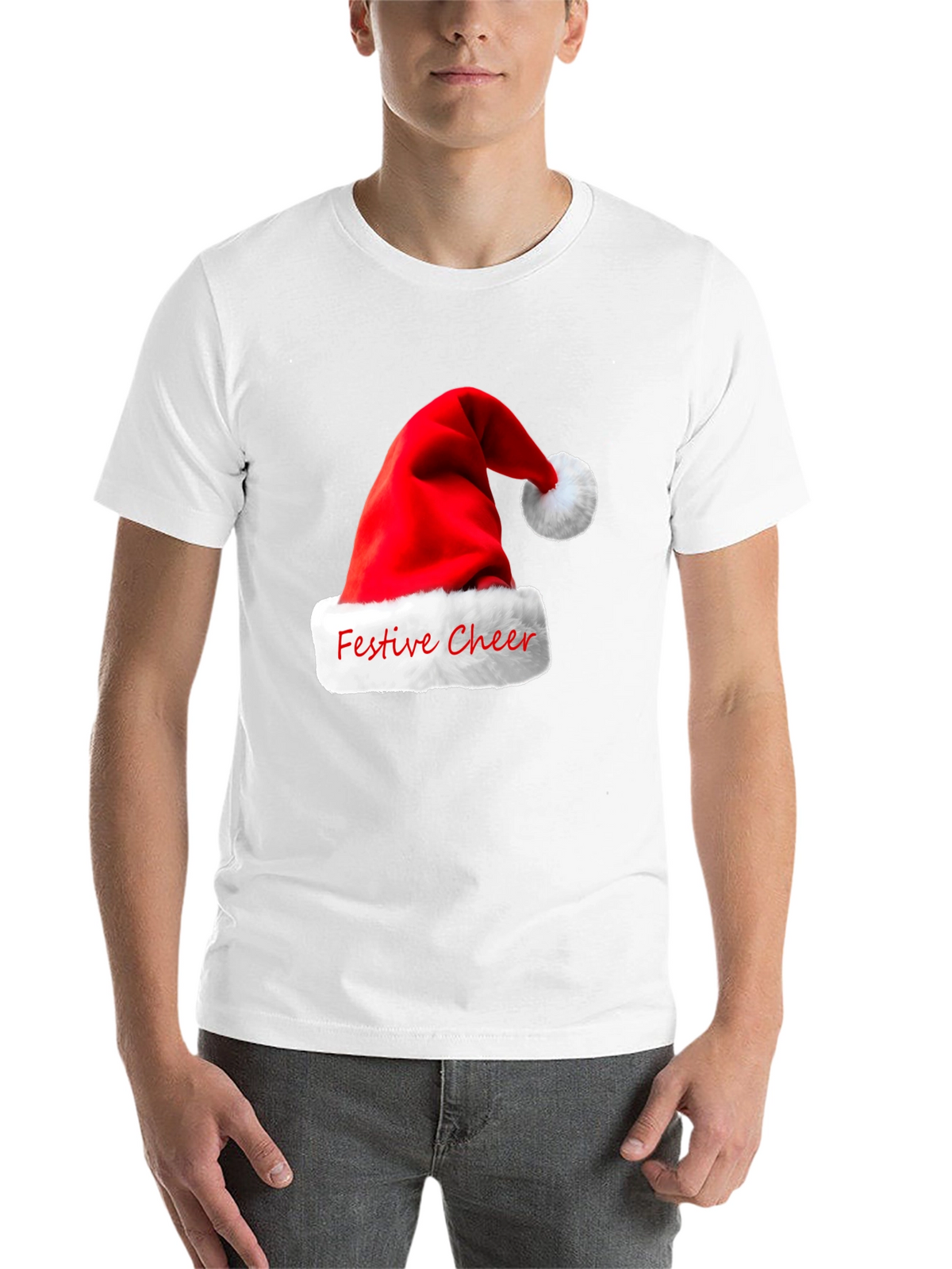 Festive Cheer Santa Hat Graphic T-Shirt
