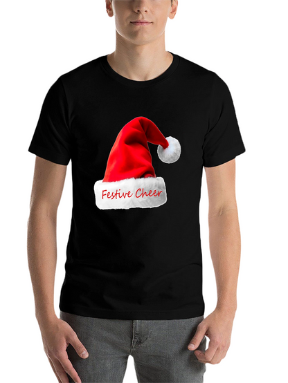 Festive Cheer Santa Hat Graphic T-Shirt