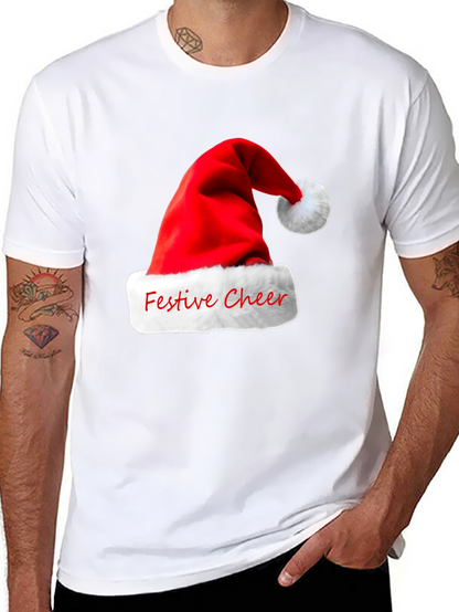 Festive Cheer Santa Hat Graphic T-Shirt