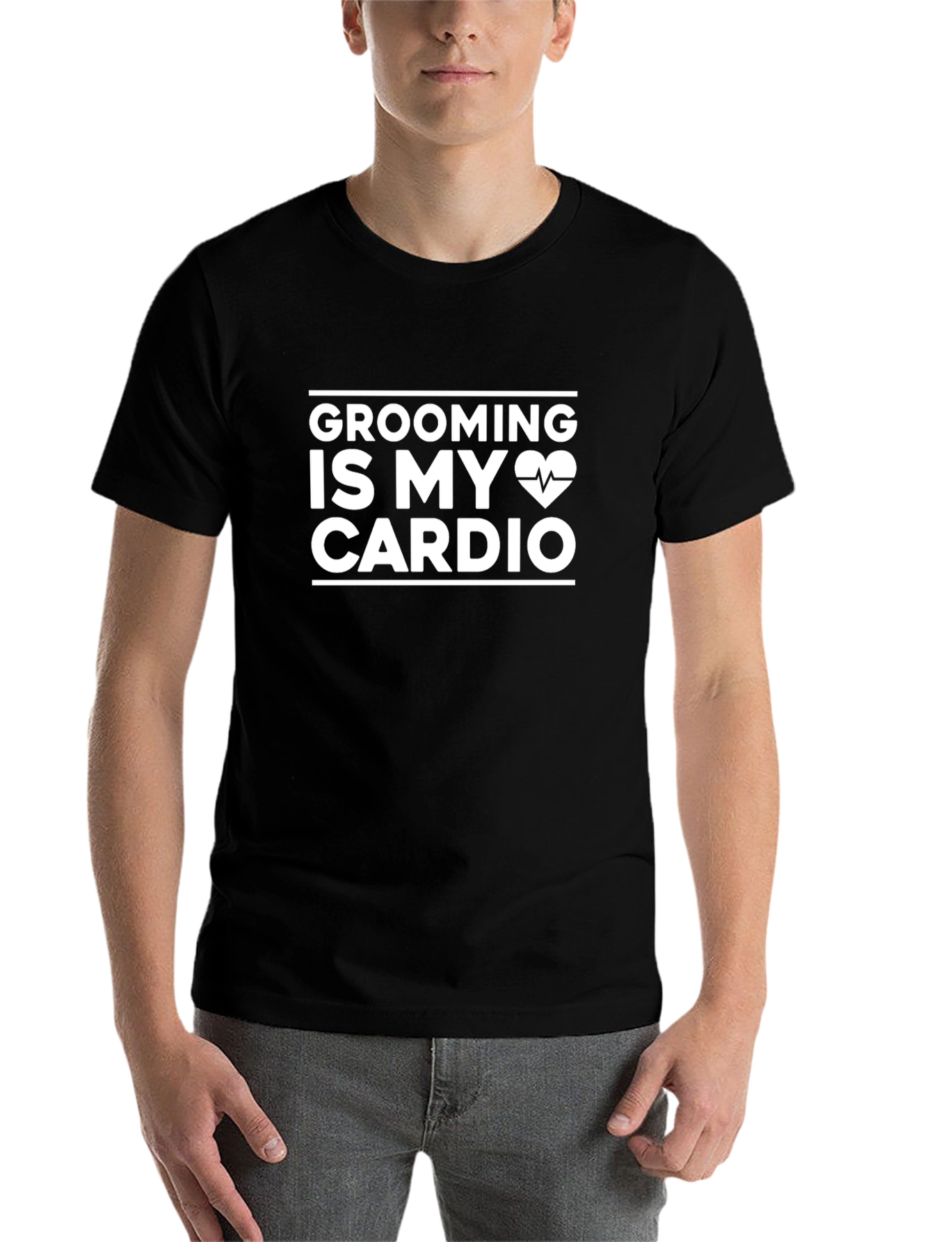 Grooming Is My Cardio T-Shirt - Black Cotton Tee