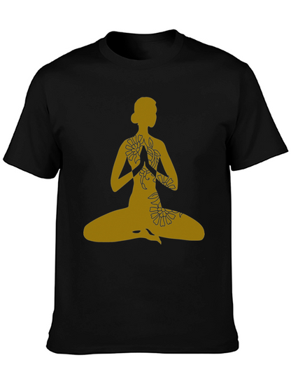 Yoga Pose T-Shirt - Black Meditative Graphic Tee