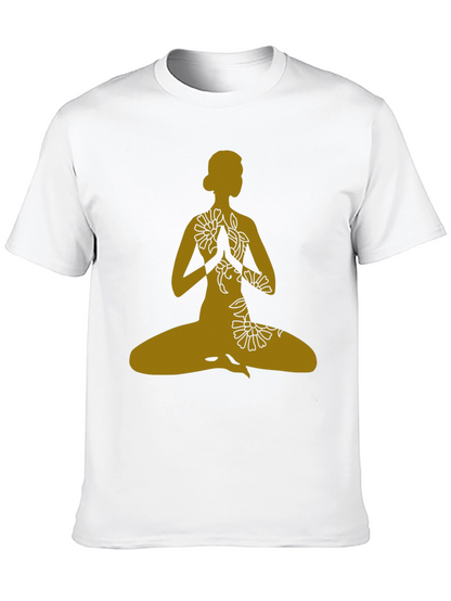 Yoga Pose T-Shirt - Black Meditative Graphic Tee