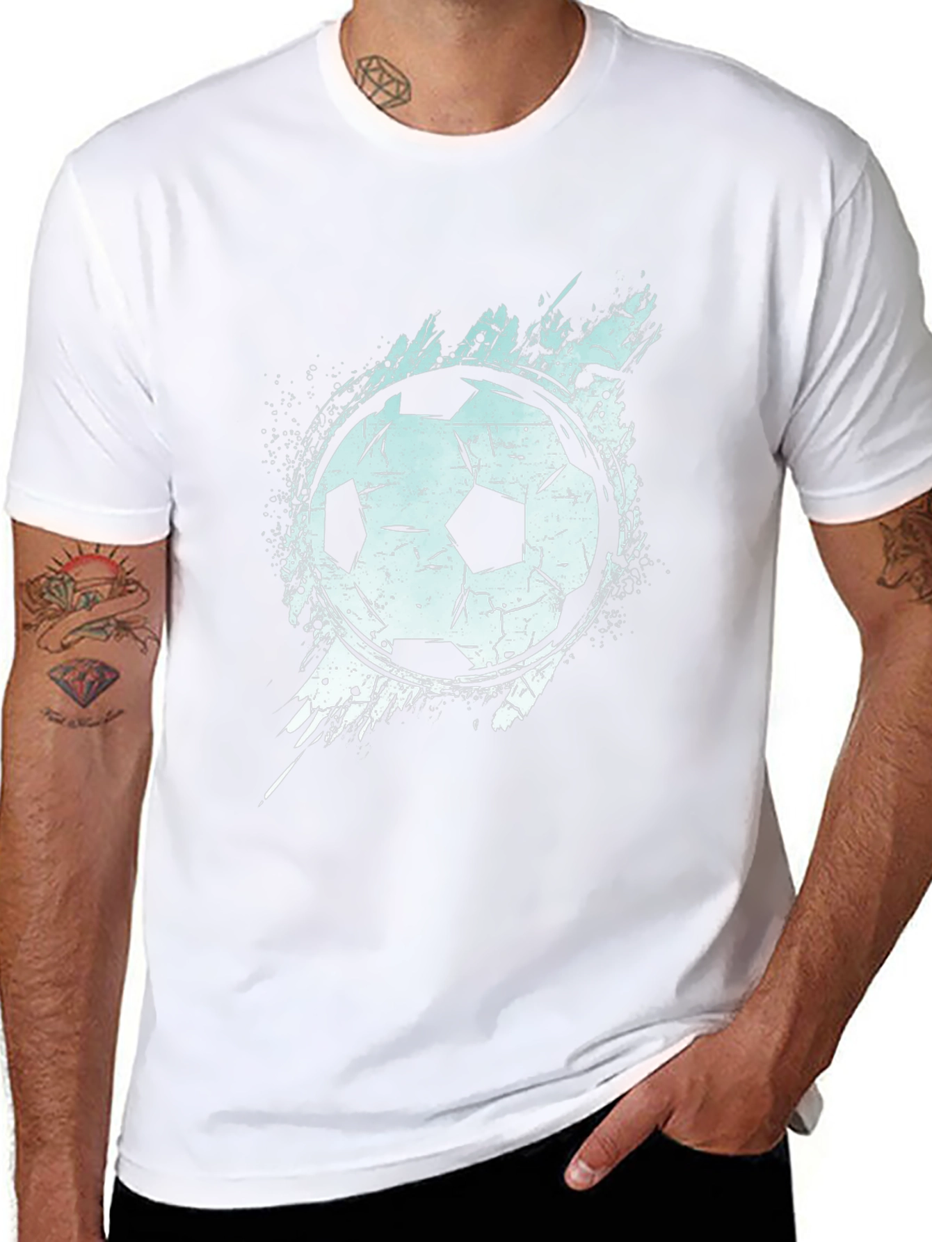Soccer Ball Graphic T-Shirt - Black
