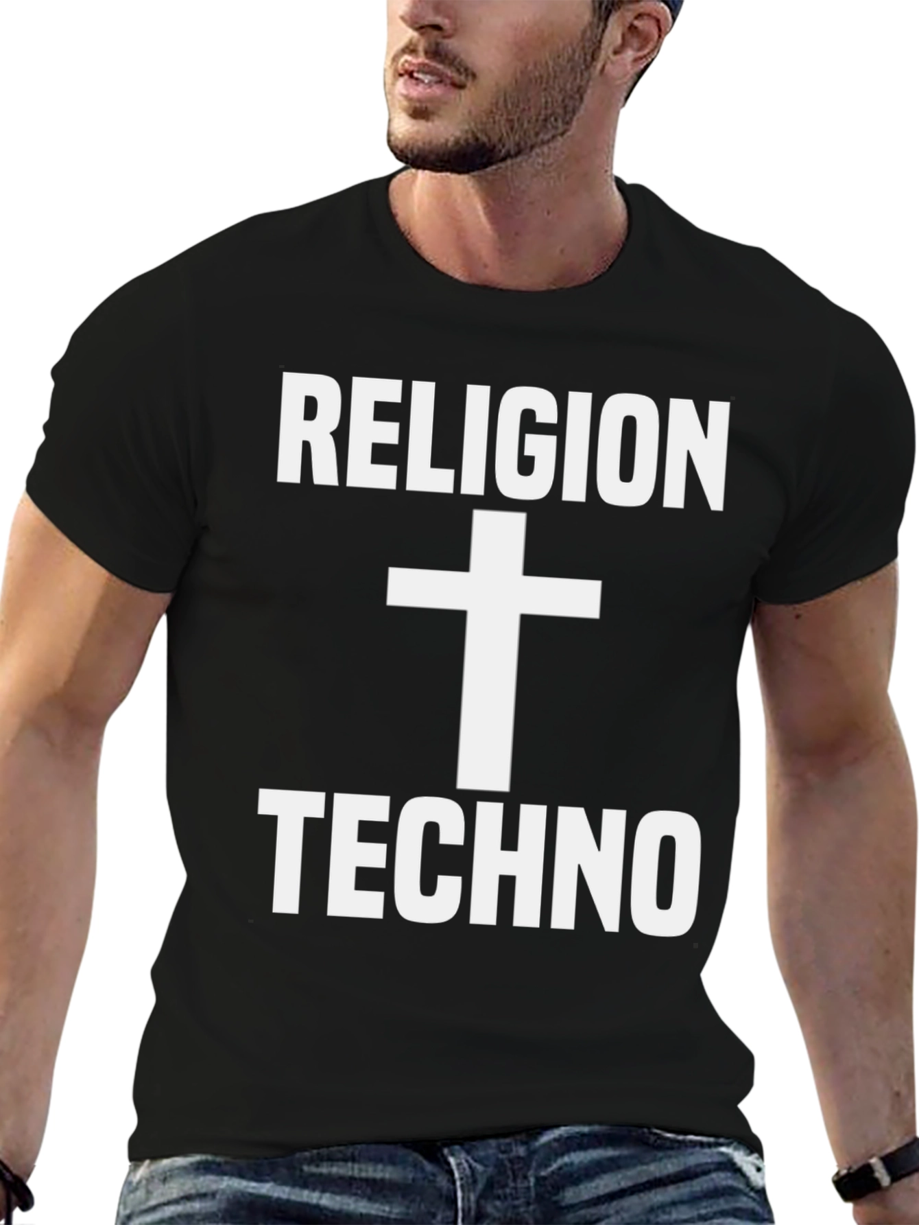 Religion Techno T-Shirt - Black Graphic Tee