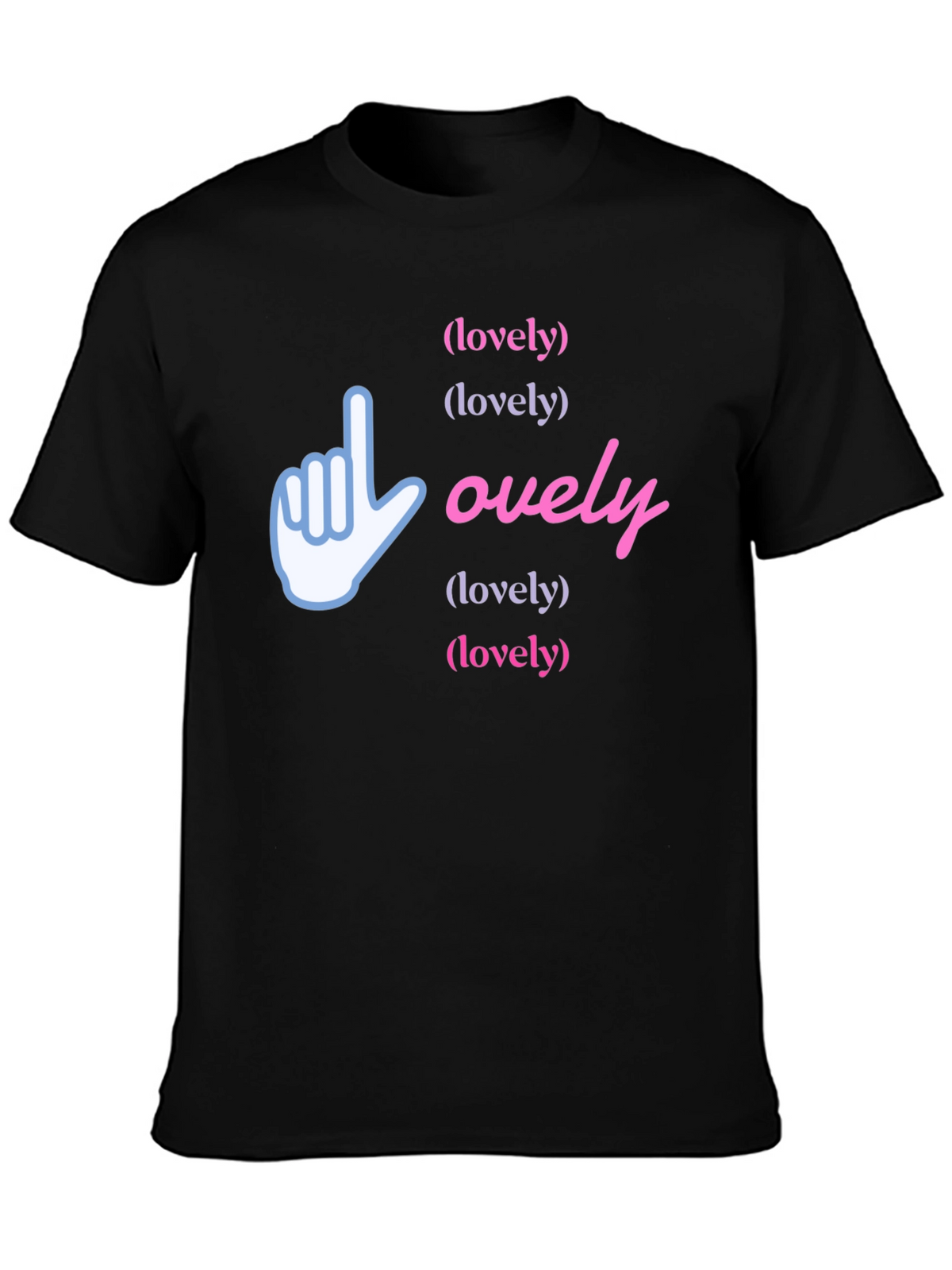 Lovely Graphic Print Black T-Shirt