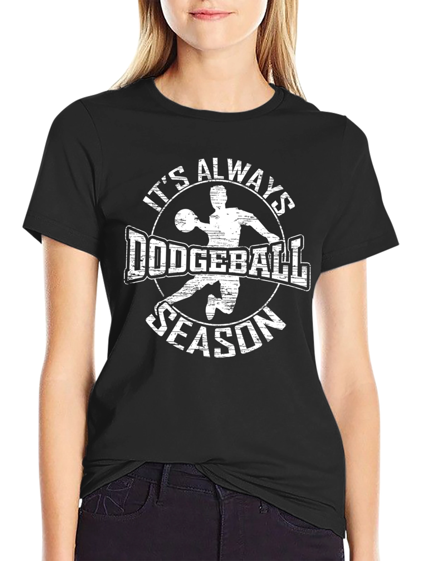 Dodgeball Season Black Graphic T-Shirt