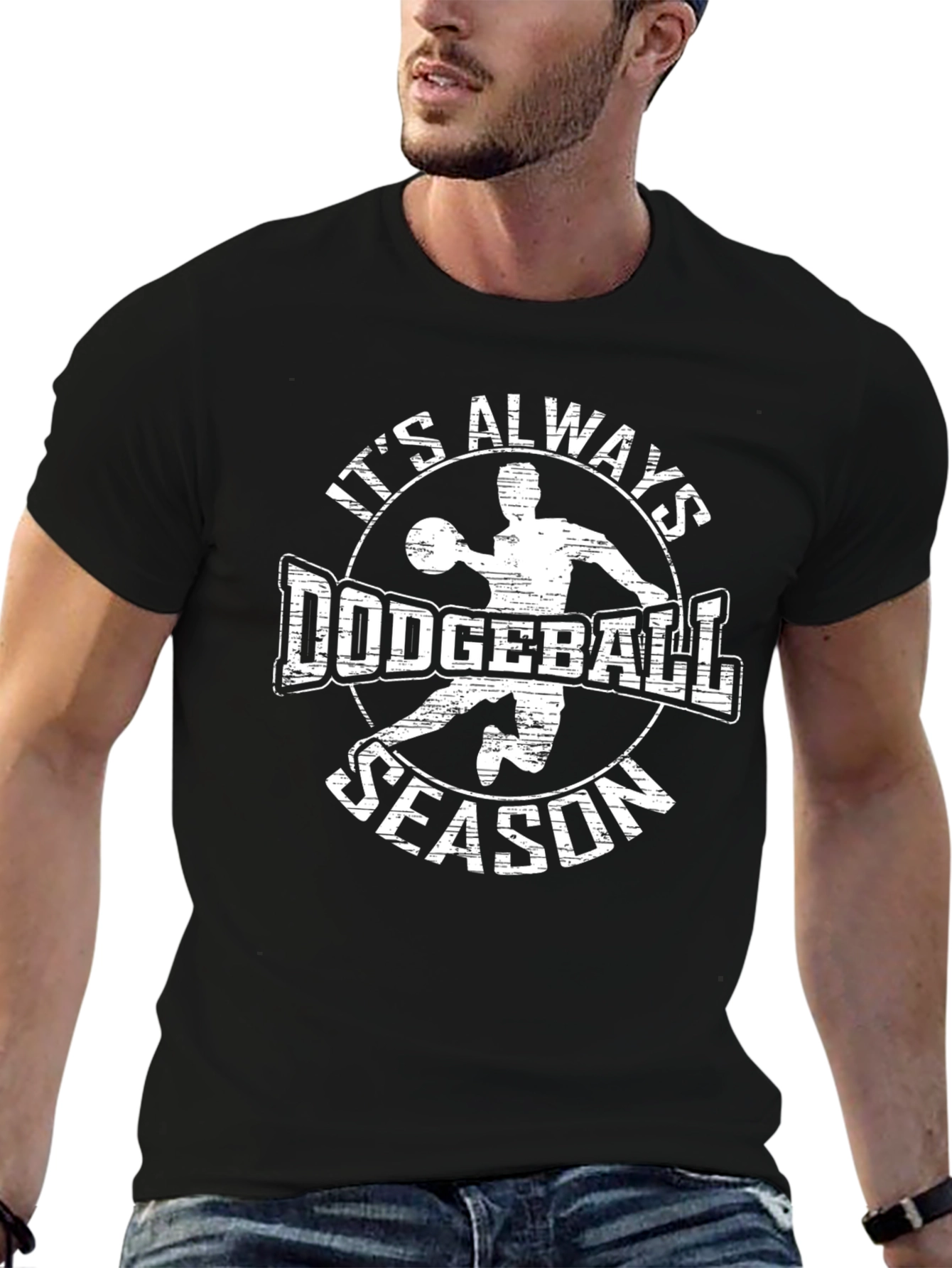 Dodgeball Season Black Graphic T-Shirt