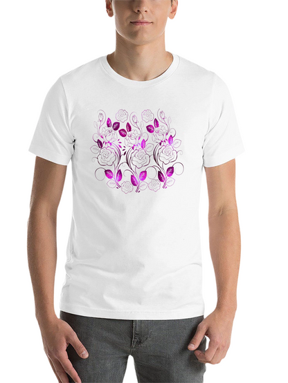 Floral Pattern Black T-Shirt for Men