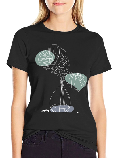 Modern Monstera Plant Graphic T-Shirt
