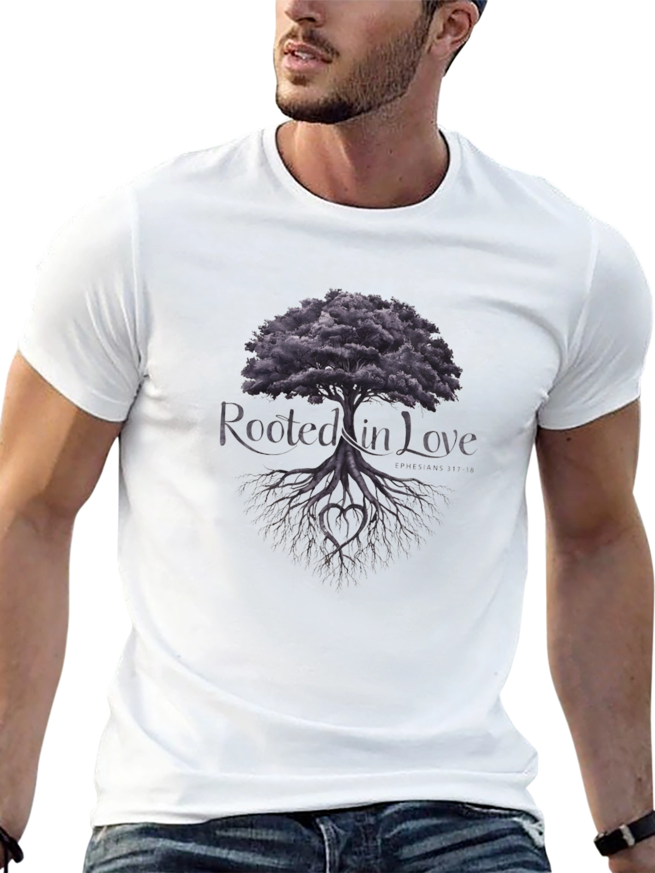 Rooted in Love Tree Graphic Tee - Black