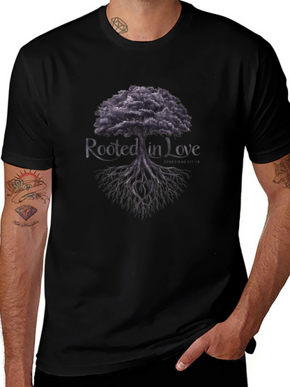 Rooted in Love Tree Graphic Tee - Black