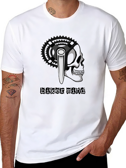 Biker Mind T-Shirt - Skull & Crossbones Graphic Tee
