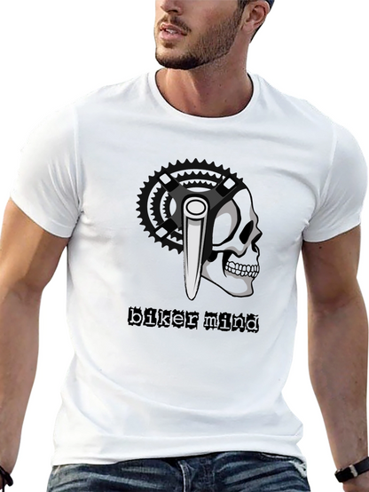 Biker Mind T-Shirt - Skull & Crossbones Graphic Tee