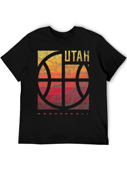 Utah Basketball Graphic Tee - Mens Black T-Shirt