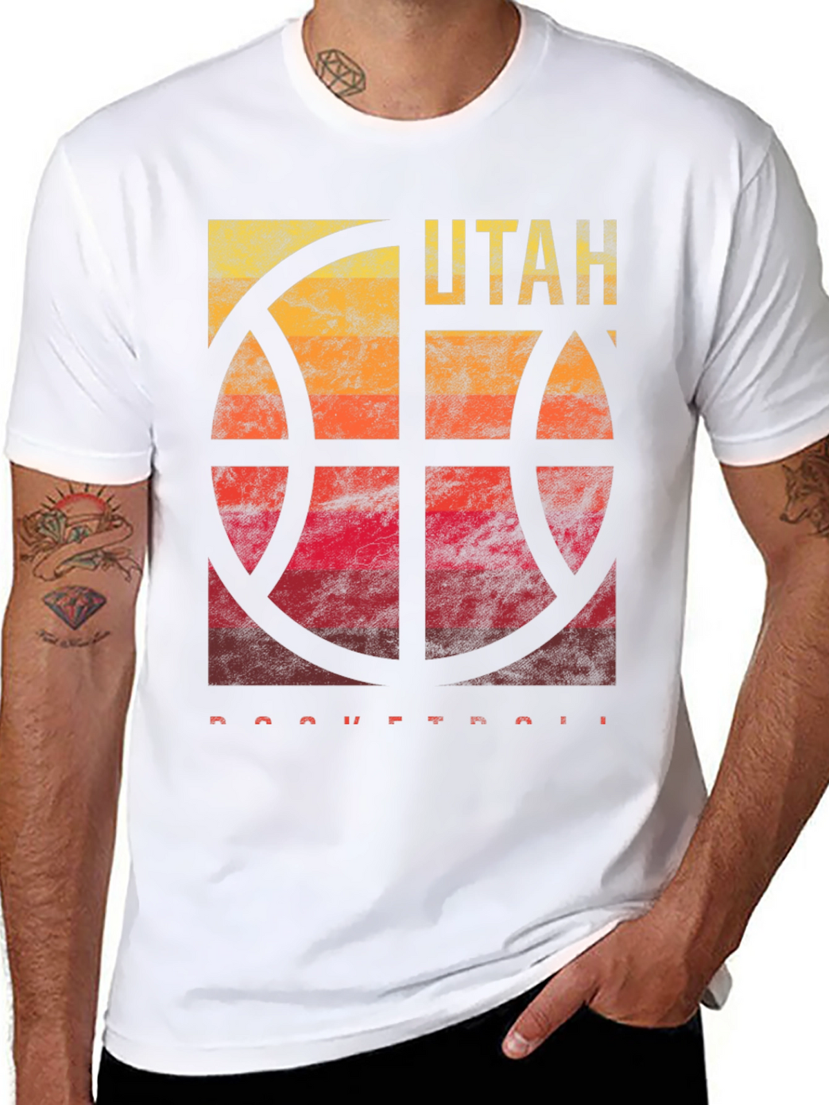 Utah Basketball Graphic Tee - Mens Black T-Shirt