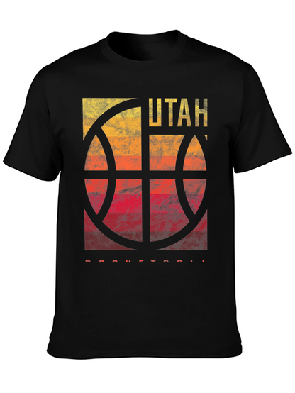 Utah Basketball Graphic Tee - Mens Black T-Shirt