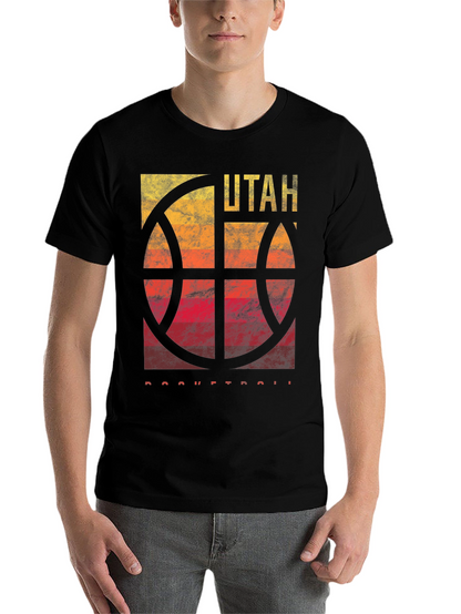 Utah Basketball Graphic Tee - Mens Black T-Shirt