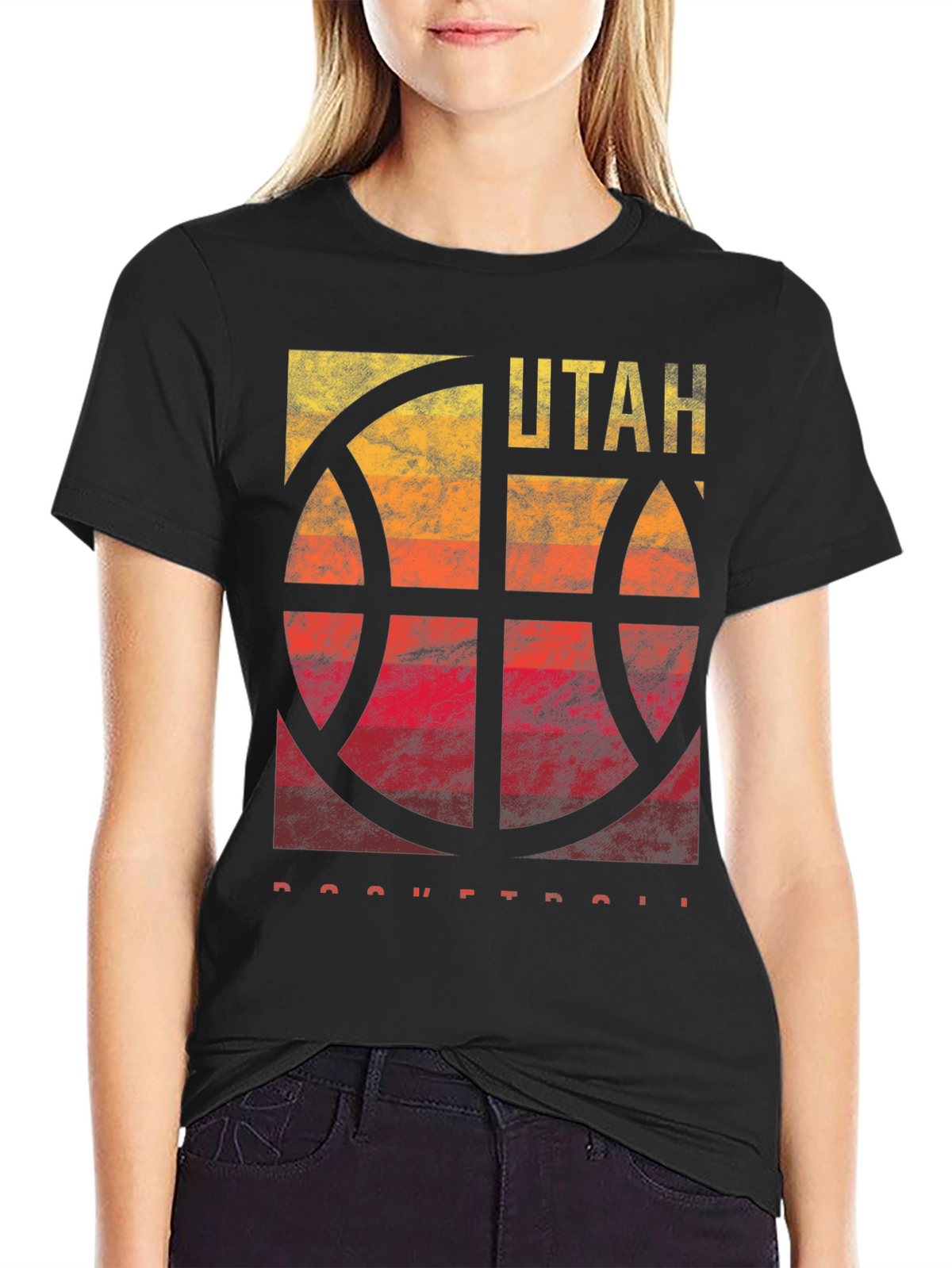 Utah Basketball Graphic Tee - Mens Black T-Shirt
