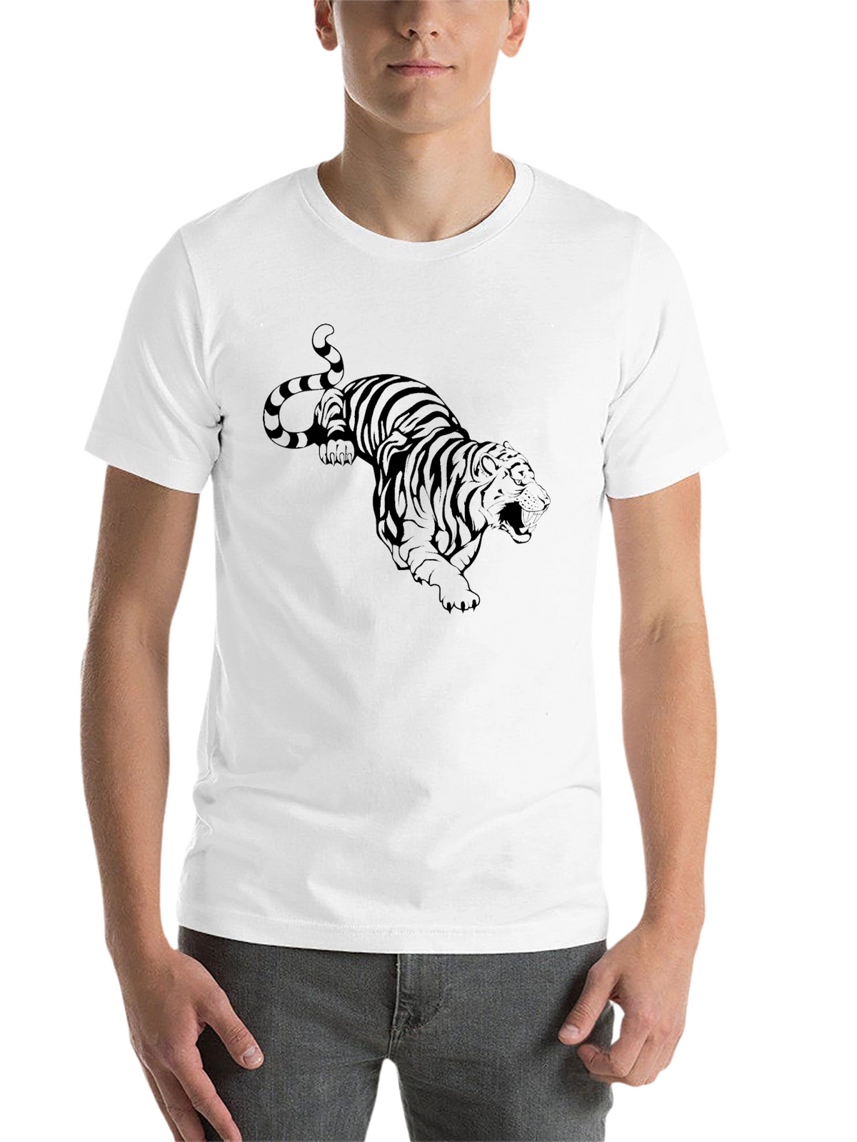 Black Tiger Graphic Tee - Mens Fashion