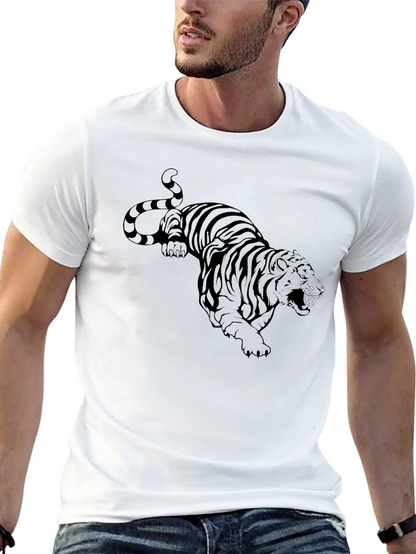 Black Tiger Graphic Tee - Mens Fashion