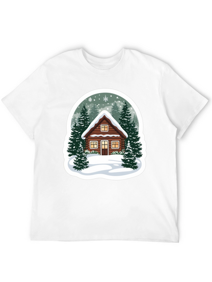 Winter Cabin Graphic Tee - Cozy Holiday Style