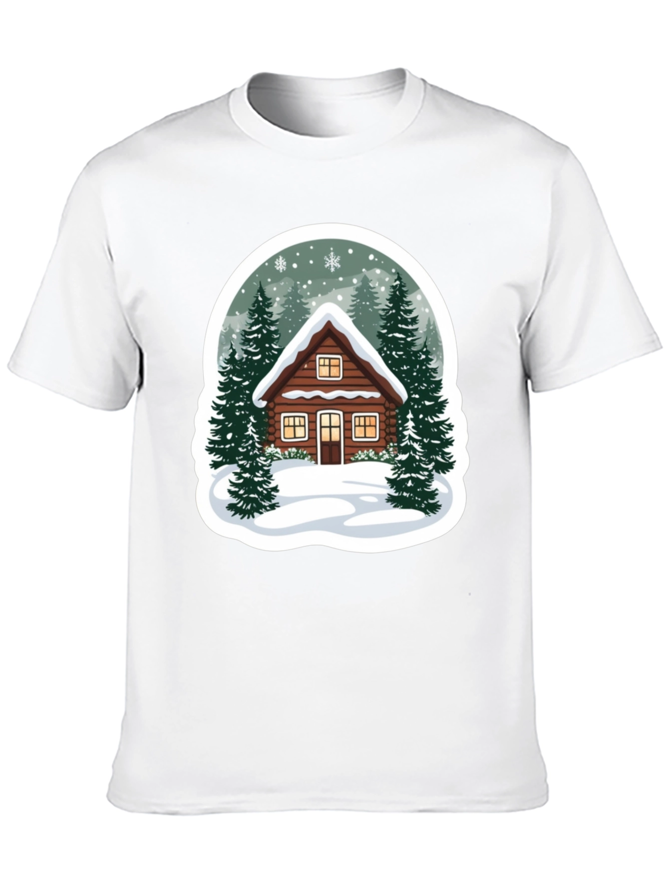 Winter Cabin Graphic Tee - Cozy Holiday Style