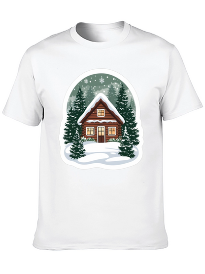 Winter Cabin Graphic Tee - Cozy Holiday Style