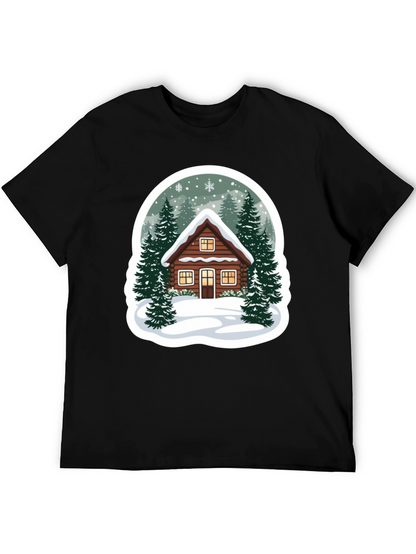 Winter Cabin Graphic Tee - Cozy Holiday Style