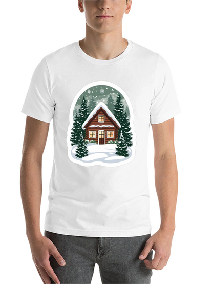 Winter Cabin Graphic Tee - Cozy Holiday Style