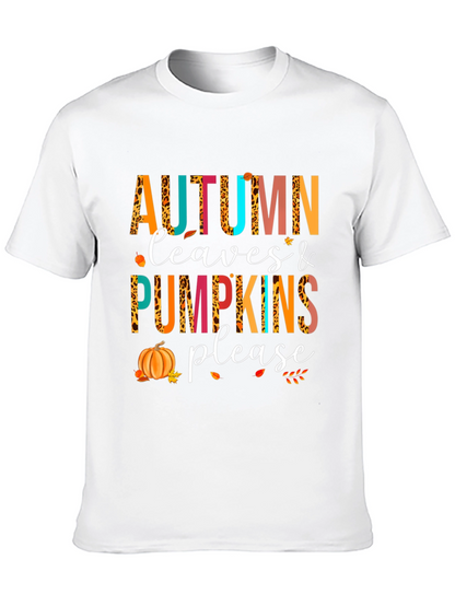 Autumn Leaves & Pumpkins Please T-Shirt