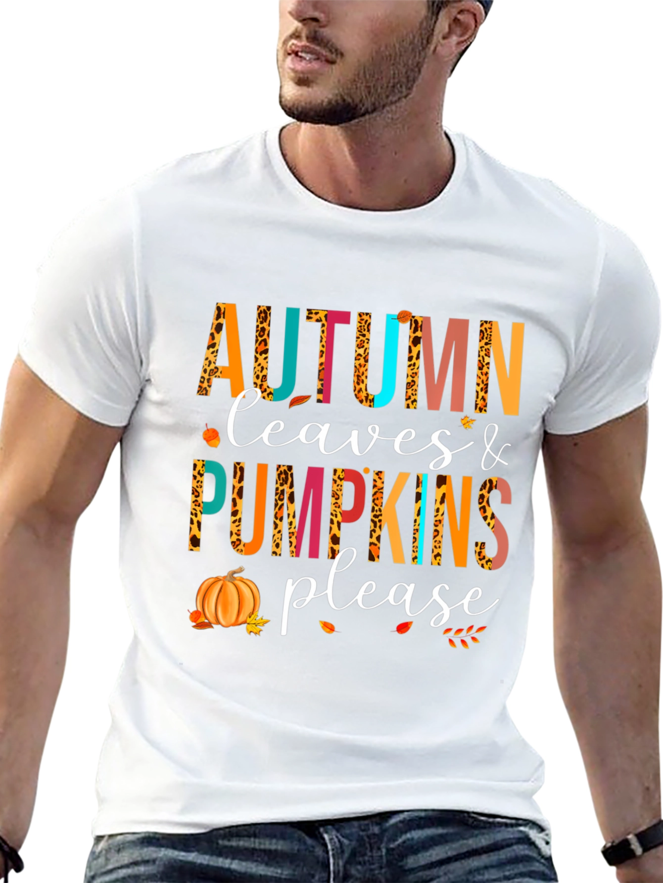 Autumn Leaves & Pumpkins Please T-Shirt