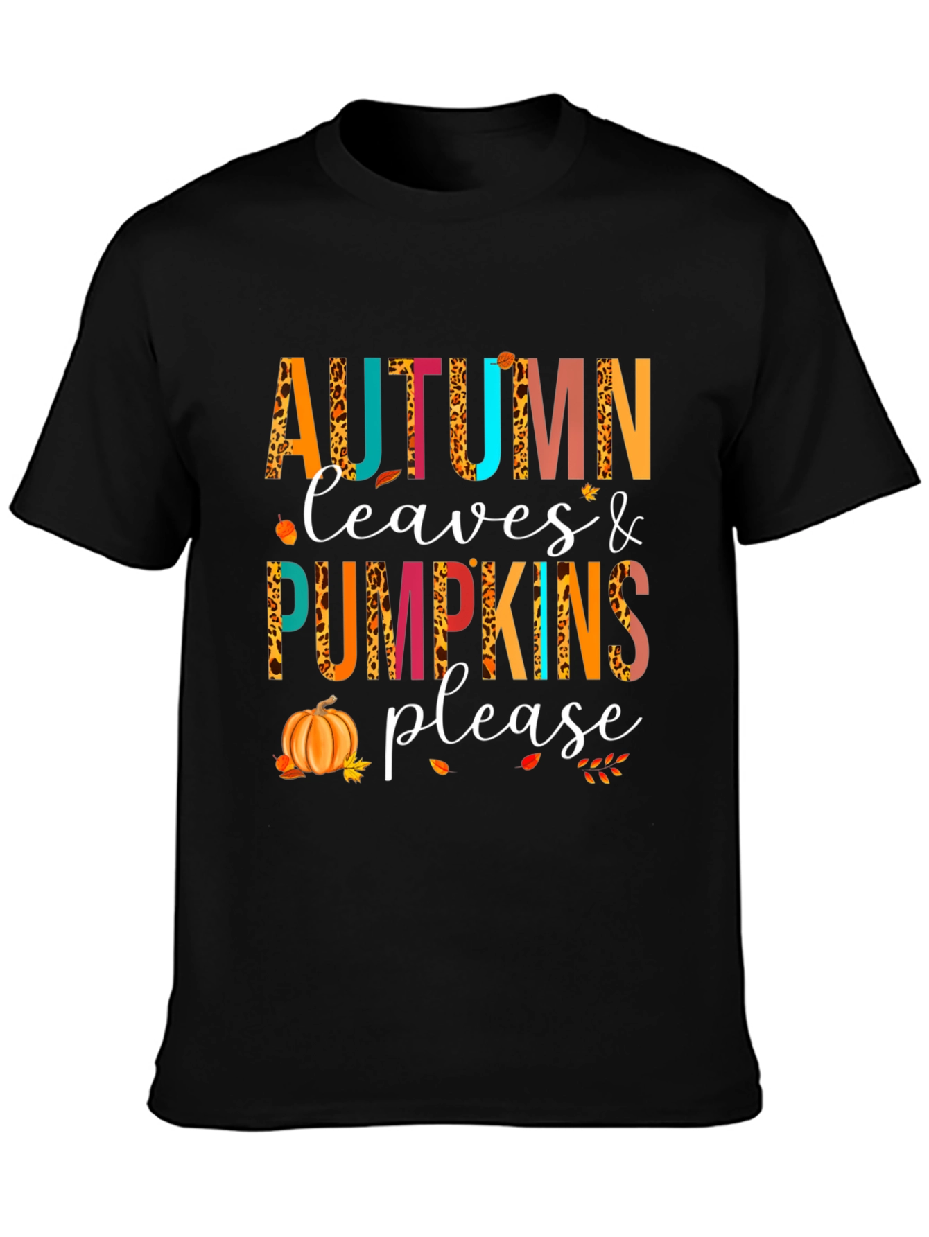 Autumn Leaves & Pumpkins Please T-Shirt