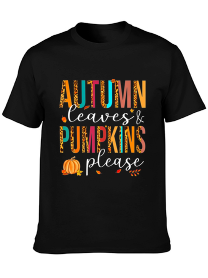 Autumn Leaves & Pumpkins Please T-Shirt