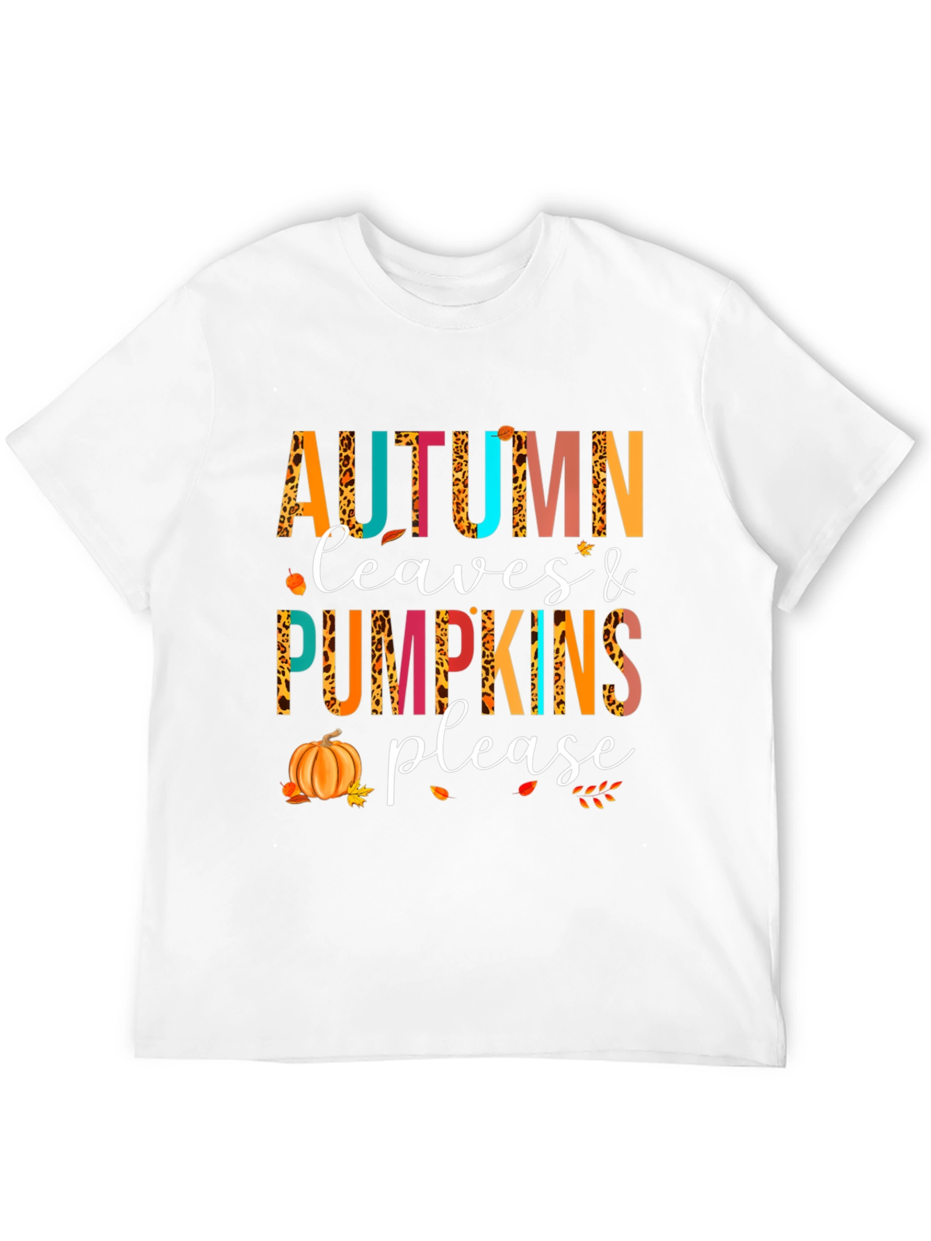 Autumn Leaves & Pumpkins Please T-Shirt